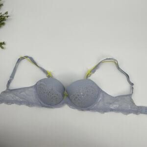 Victorias Secret Dream Angels Demi-lined Bra Rhinestone Periwinkle Blue Size 34C
